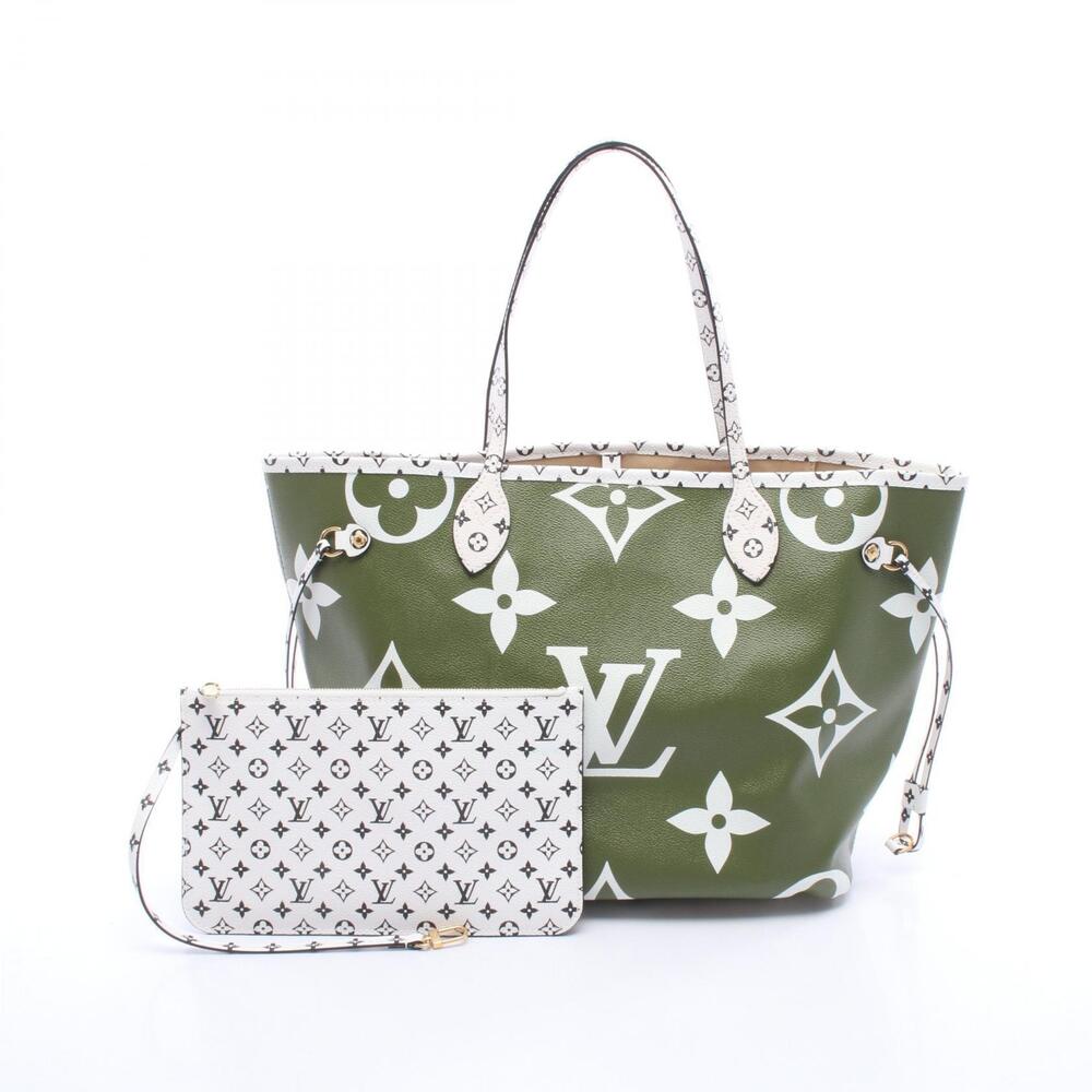 Louis Vuitton Neverfull Tote Bag Monogram Giant Khaki Green Multicolor